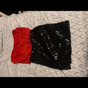 Mini black and red dress
